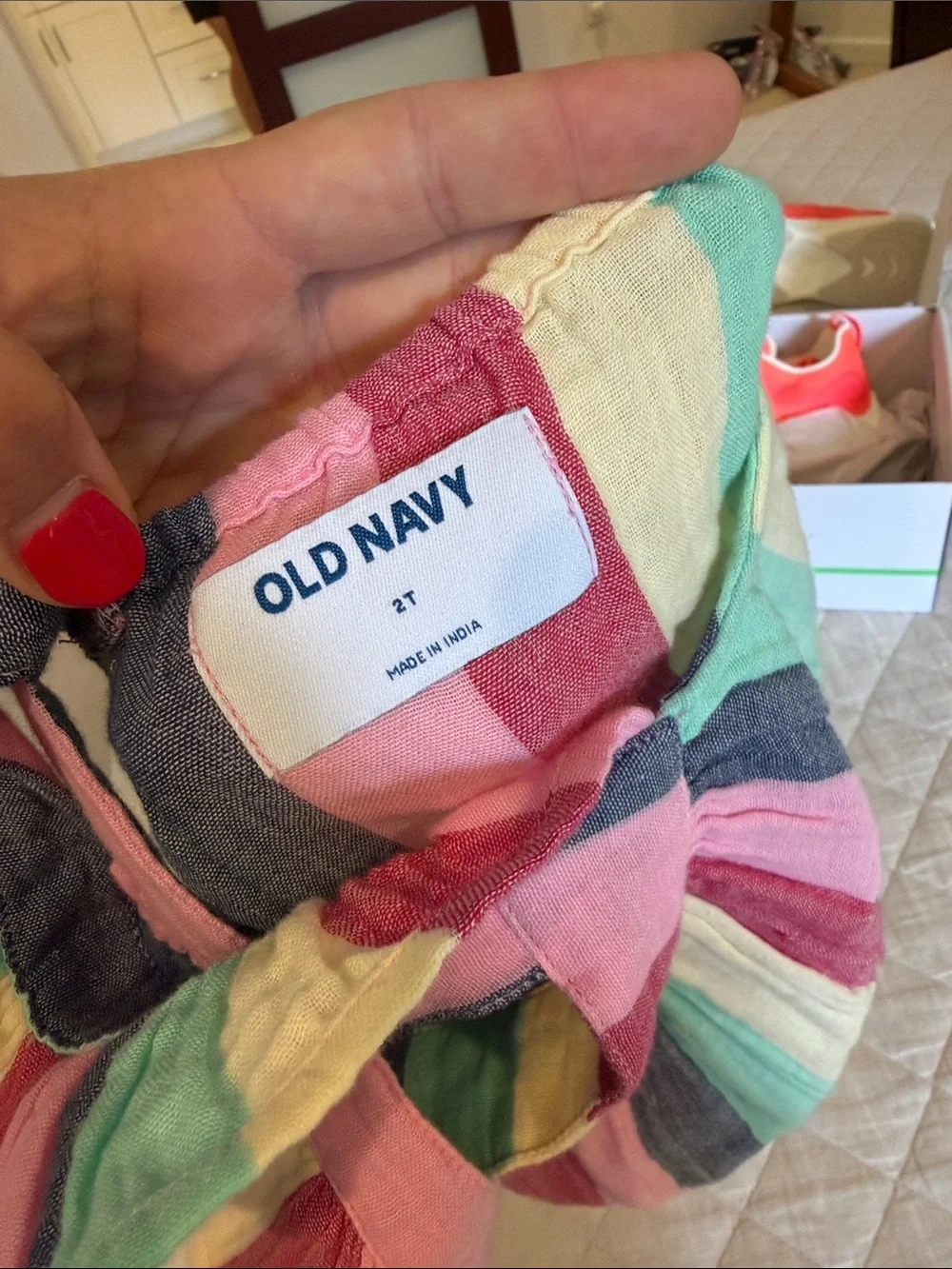 Old Navy Striped Toddler Dress in Pink, Mint, Navy & Cream